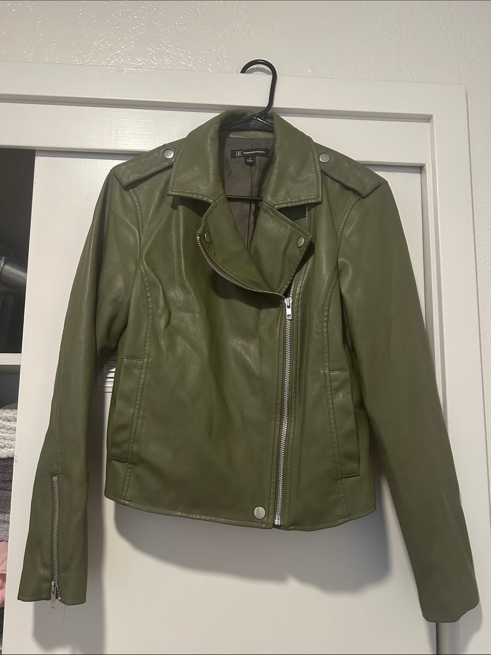 INC Faux Leather Moto Jacket